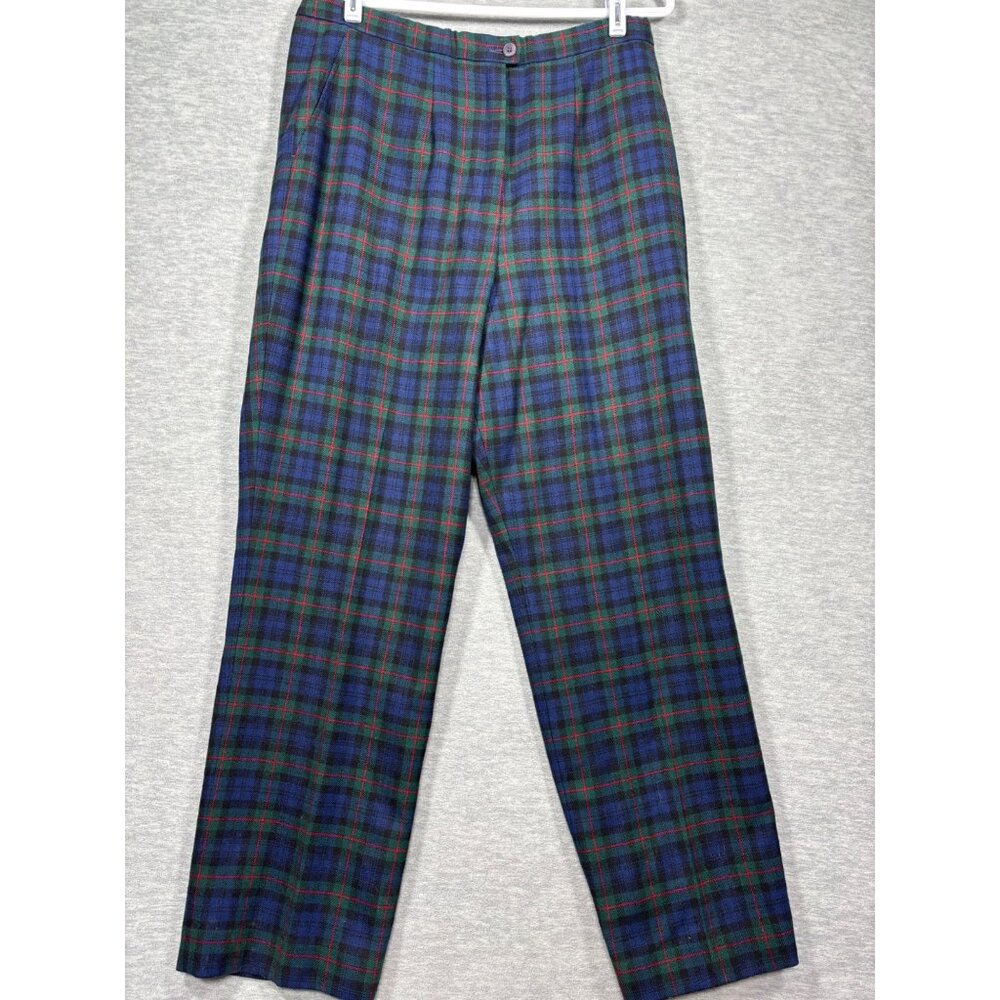 Pendleton Blue Green Plaid Wool Trousers